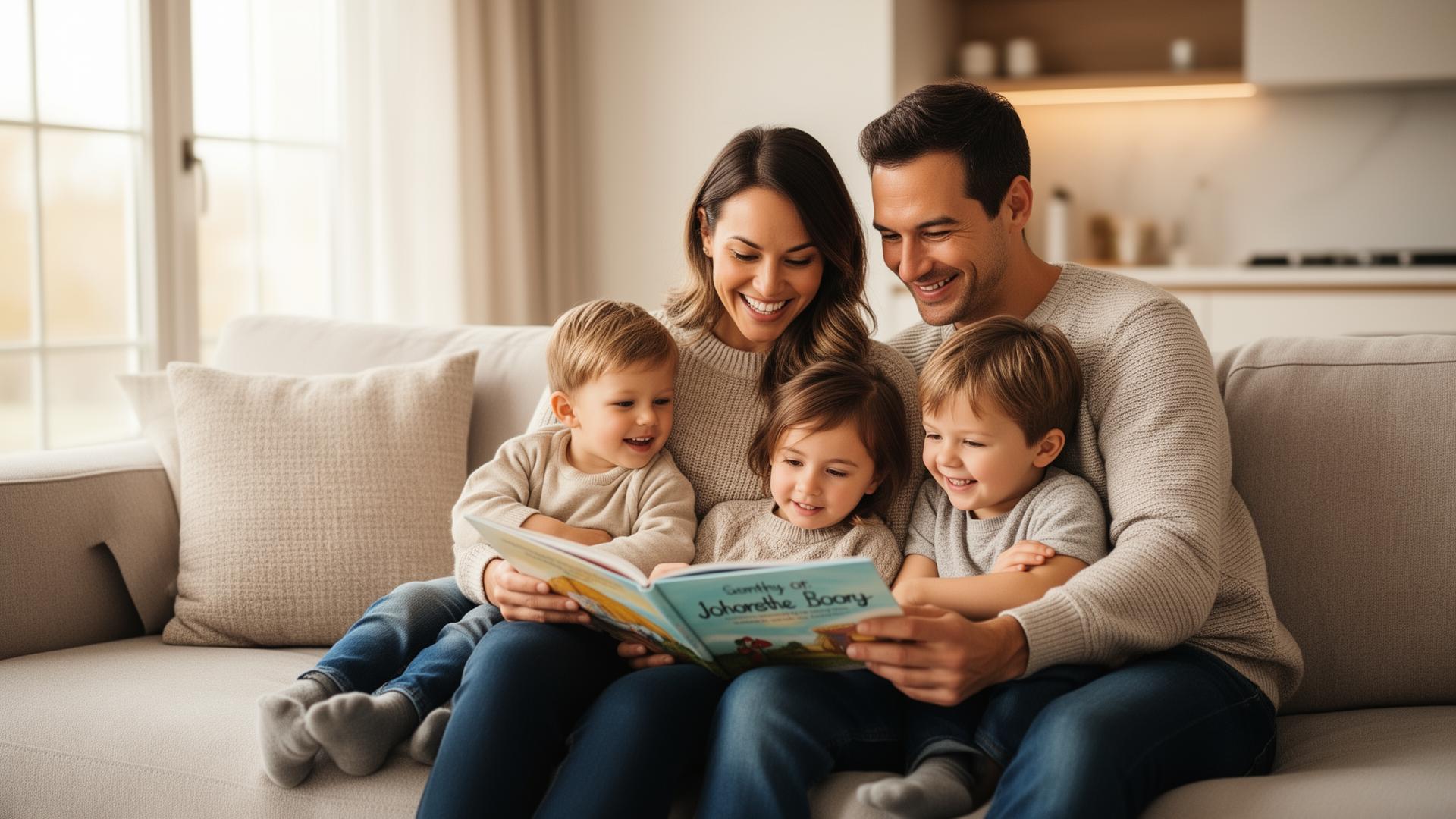 Florida family relaxing at home
